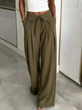 High-Waisted Wide-Leg Pinstripe Pants | women's fashion