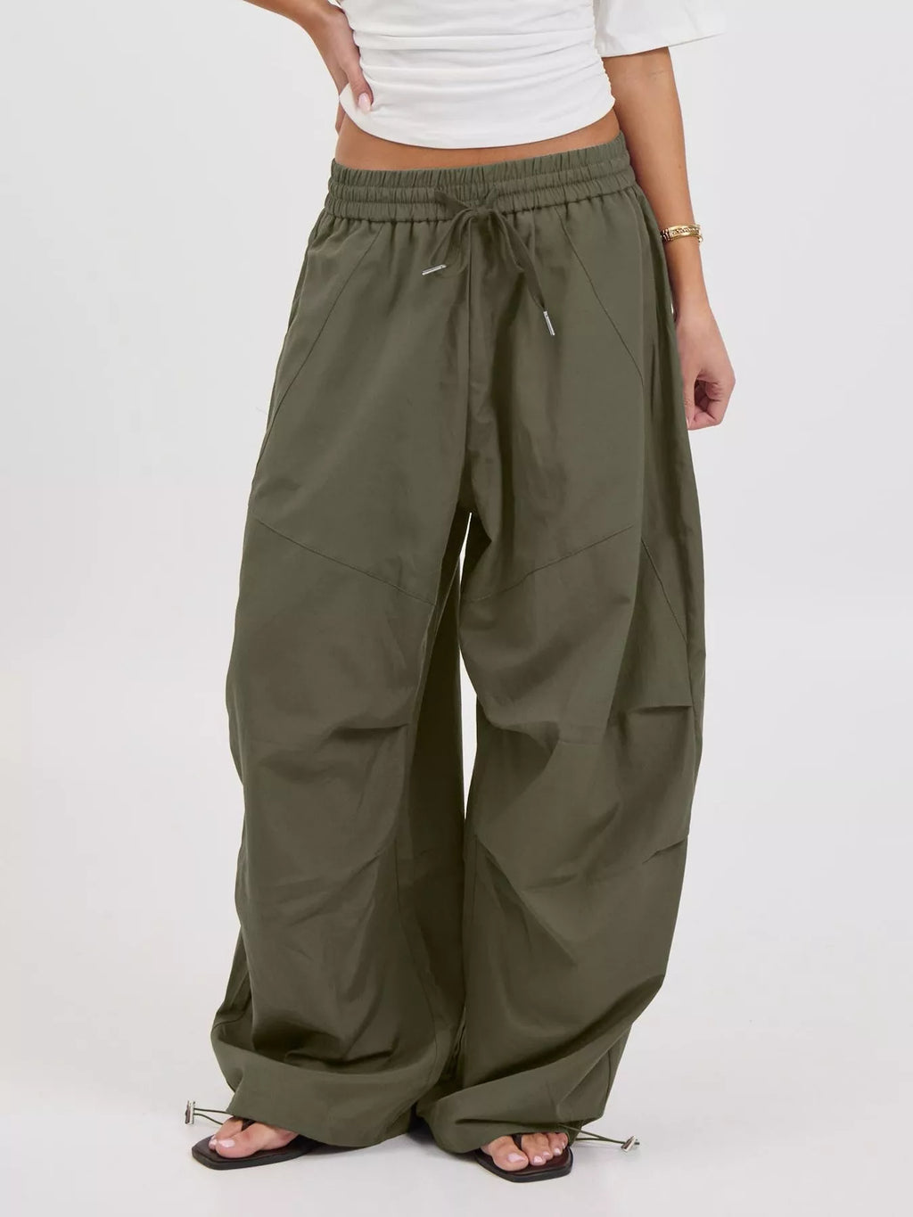 Drawstring Wide Leg Pants | women's fashion