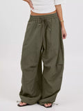 Drawstring Wide Leg Pants | women's fashion