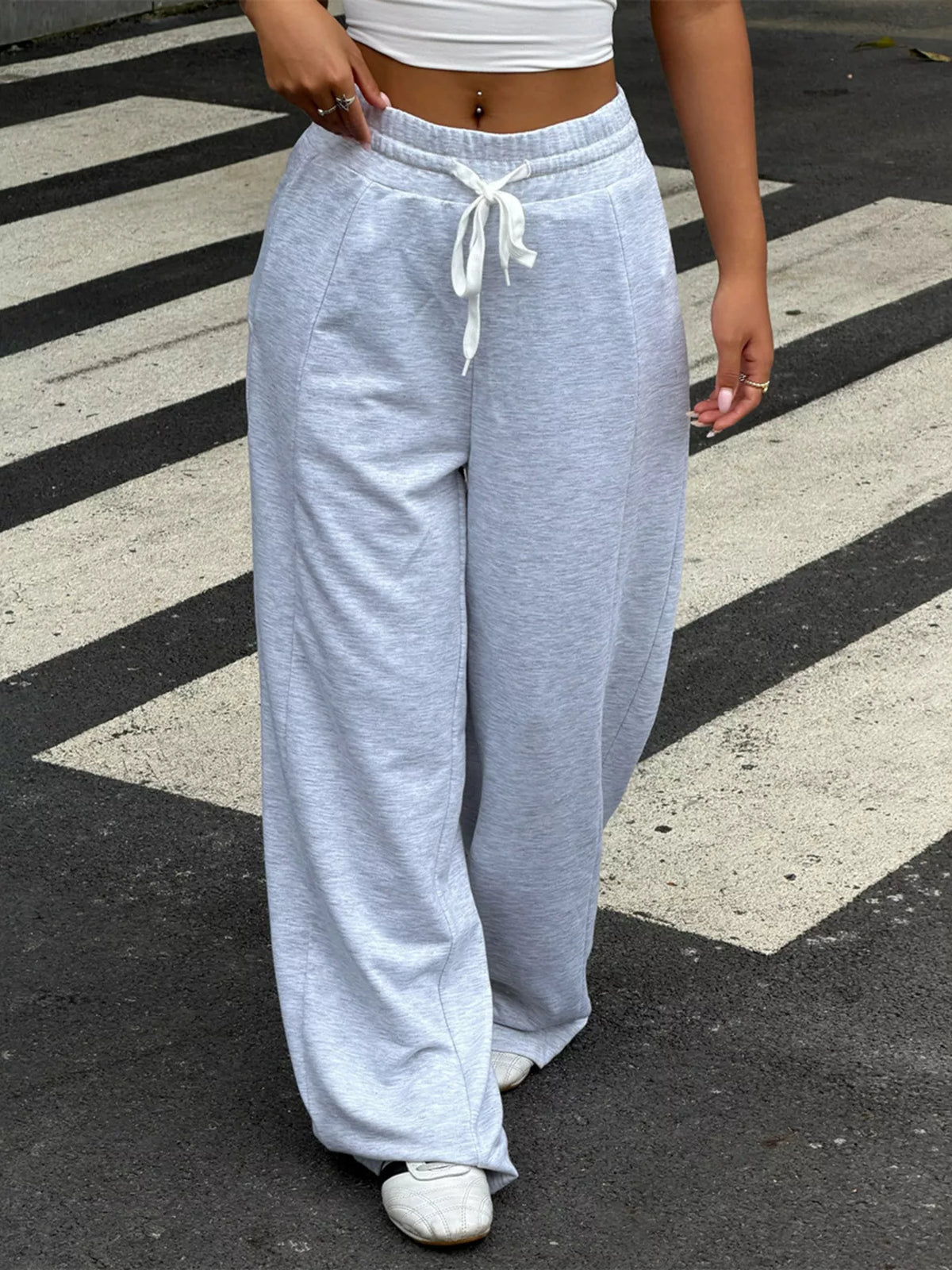 Drawstring Wide-Leg Pants | women's fashion