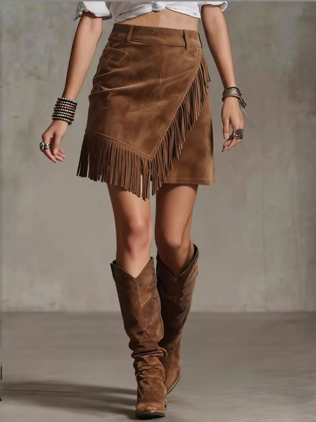 Fringed Wrap Mini Skirt | women's fashion