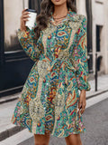 Paisley Print Button-Down Shirt Dress | women's fashion