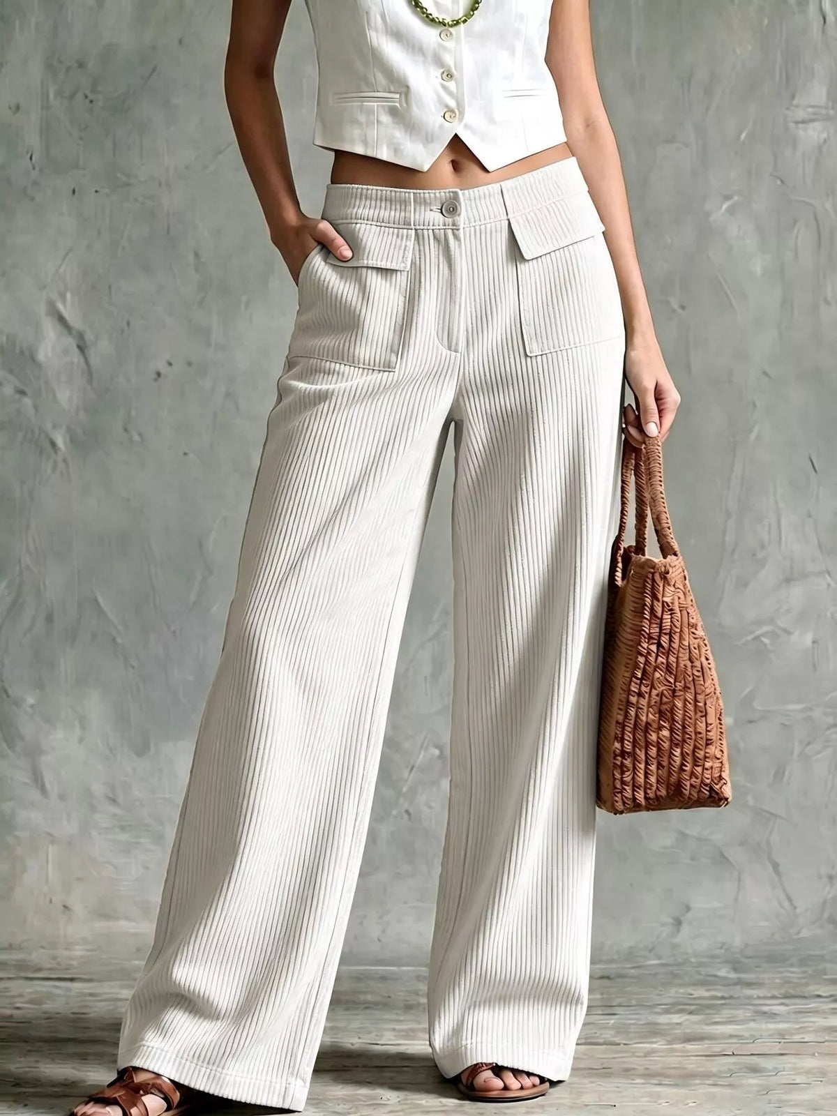 Wide-Leg Corduroy Pants | women's fashion