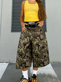 Camouflage Wide-Leg Cropped Pants | women's fashion